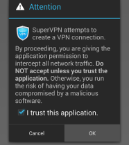 SuperVPN Android yasaklı site uygulaması